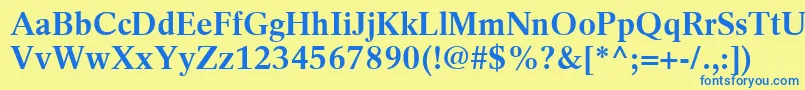 RotationLtBold Font – Blue Fonts on Yellow Background