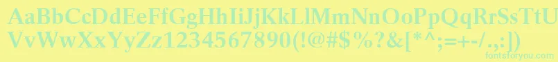 フォントRotationLtBold – 黄色い背景に緑の文字