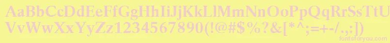 RotationLtBold Font – Pink Fonts on Yellow Background