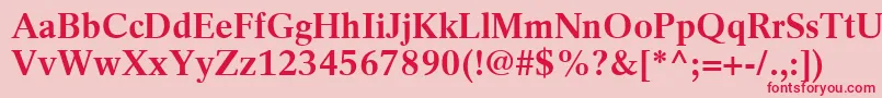 フォントRotationLtBold – ピンクの背景に赤い文字