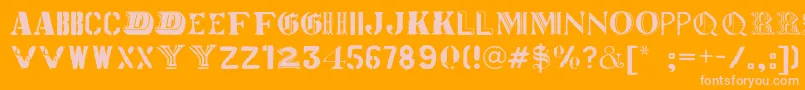 フォントWorldtour – オレンジの背景にピンクのフォント