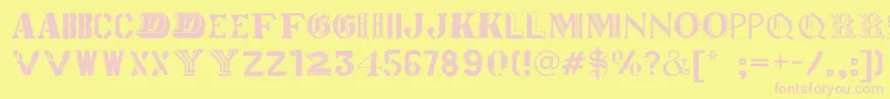 Шрифт Worldtour – розовые шрифты на жёлтом фоне