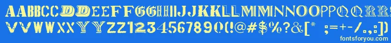 Worldtour Font – Yellow Fonts on Blue Background