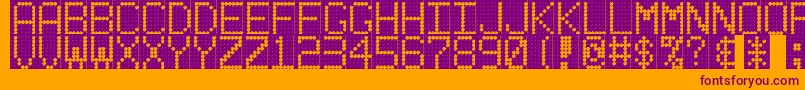 Ledboard Font – Purple Fonts on Orange Background