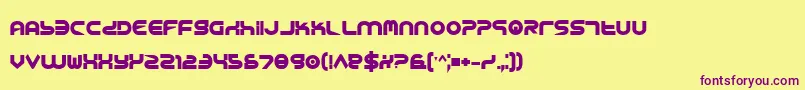 YukonTechBold Font – Purple Fonts on Yellow Background