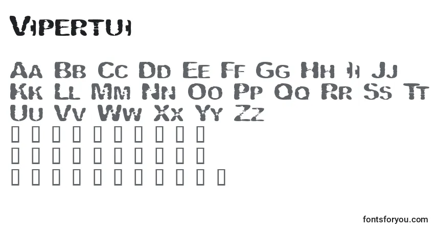 Шрифт Vipertui – алфавит, цифры, специальные символы