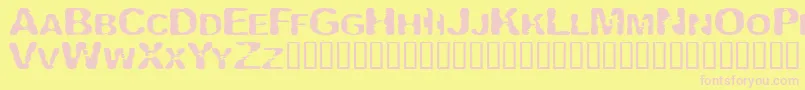 Vipertui-fontti – vaaleanpunaiset fontit keltaisella taustalla