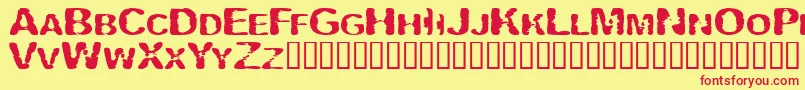 Czcionka Vipertui – czerwone czcionki na żółtym tle