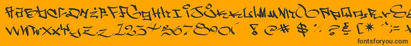 Шрифт WestSidePlain – чёрные шрифты на оранжевом фоне