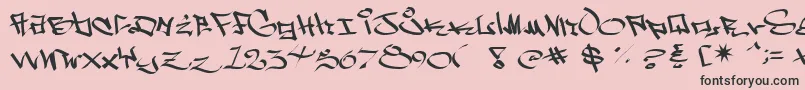 WestSidePlain-Schriftart – Schwarze Schriften auf rosa Hintergrund