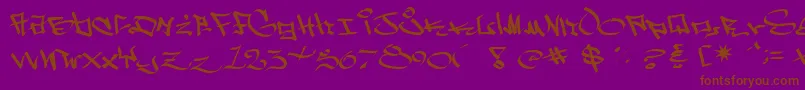 WestSidePlain-fontti – ruskeat fontit violetilla taustalla