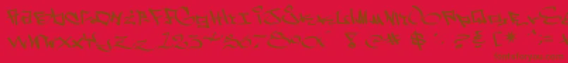 Czcionka WestSidePlain – brązowe czcionki na czerwonym tle