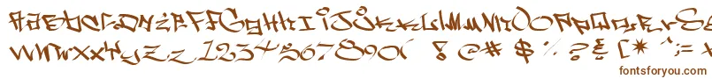 WestSidePlain-Schriftart – Braune Schriften auf weißem Hintergrund