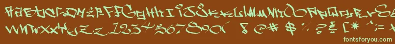 WestSidePlain Font – Green Fonts on Brown Background