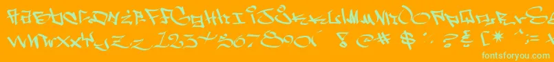 WestSidePlain Font – Green Fonts on Orange Background