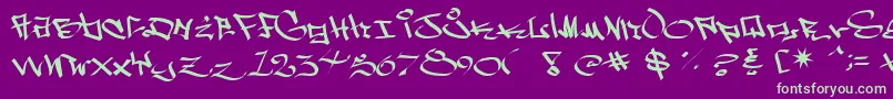 WestSidePlain-fontti – vihreät fontit violetilla taustalla