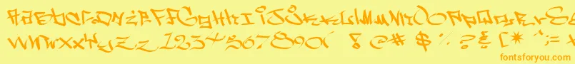 Czcionka WestSidePlain – pomarańczowe czcionki na żółtym tle