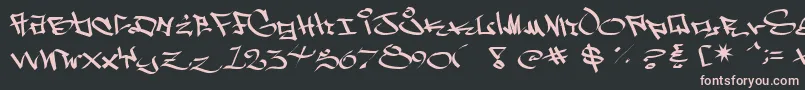 フォントWestSidePlain – 黒い背景にピンクのフォント