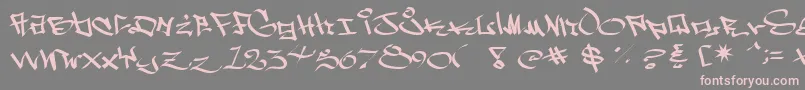 フォントWestSidePlain – 灰色の背景にピンクのフォント