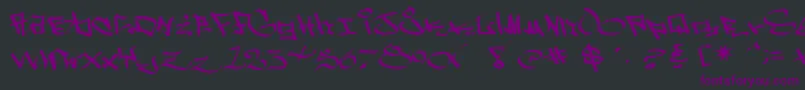 フォントWestSidePlain – 黒い背景に紫のフォント