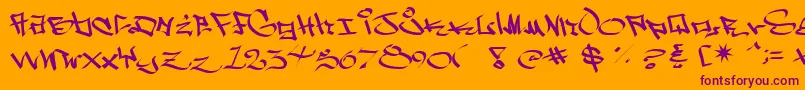 WestSidePlain-fontti – violetit fontit oranssilla taustalla