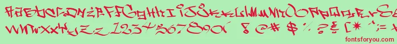 Шрифт WestSidePlain – красные шрифты на зелёном фоне