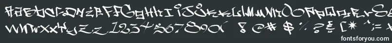 WestSidePlain-fontti – valkoiset fontit mustalla taustalla