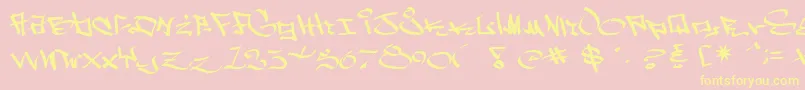 WestSidePlain-fontti – keltaiset fontit vaaleanpunaisella taustalla