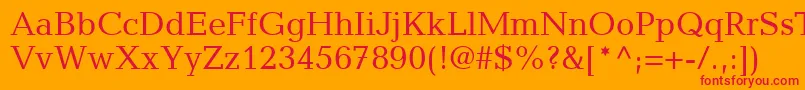 フォントMatiqueSsi – オレンジの背景に赤い文字