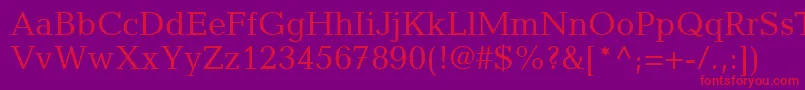 フォントMatiqueSsi – 紫の背景に赤い文字