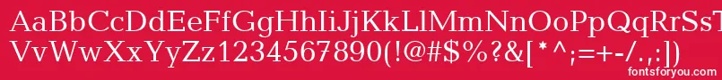 フォントMatiqueSsi – 赤い背景に白い文字