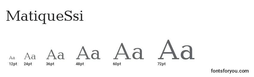 Размеры шрифта MatiqueSsi