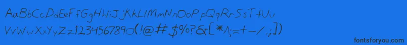 フォントDanv2 – 黒い文字の青い背景