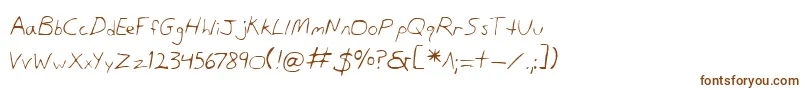 Danv2-Schriftart – Braune Schriften auf weißem Hintergrund