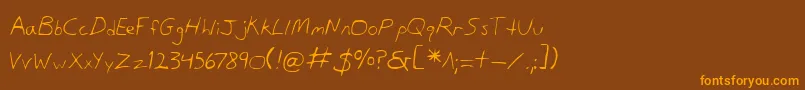 Danv2 Font – Orange Fonts on Brown Background