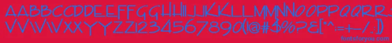 Envisor Font – Blue Fonts on Red Background