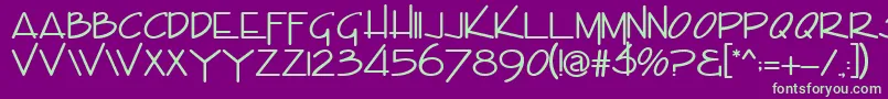 Envisor Font – Green Fonts on Purple Background