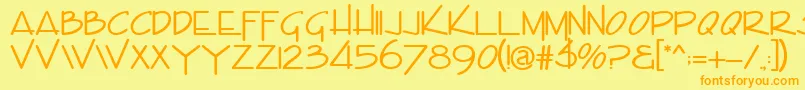 Envisor Font – Orange Fonts on Yellow Background