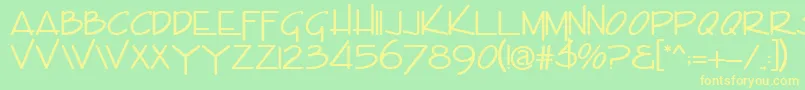 Envisor Font – Yellow Fonts on Green Background