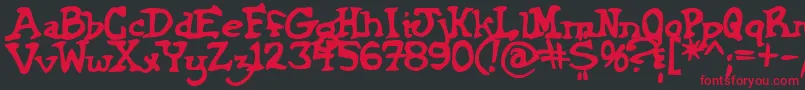 Griffinbold-Schriftart – Rote Schriften auf schwarzem Hintergrund