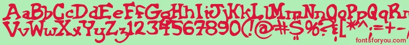 Griffinbold Font – Red Fonts on Green Background