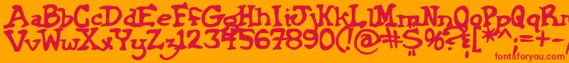 フォントGriffinbold – オレンジの背景に赤い文字