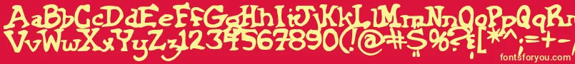 フォントGriffinbold – 黄色の文字、赤い背景