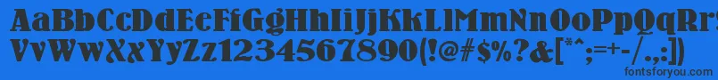 Шрифт Woodennickelnf – чёрные шрифты на синем фоне