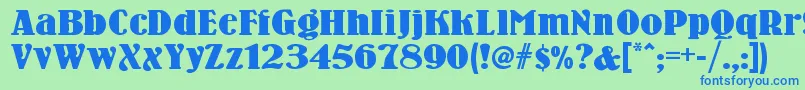 Woodennickelnf Font – Blue Fonts on Green Background
