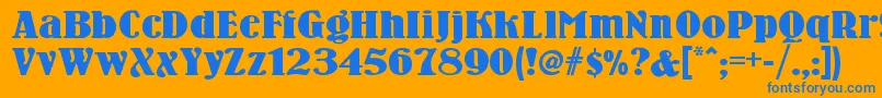 Woodennickelnf Font – Blue Fonts on Orange Background