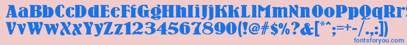 Woodennickelnf Font – Blue Fonts on Pink Background
