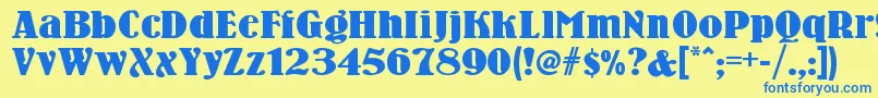Woodennickelnf Font – Blue Fonts on Yellow Background