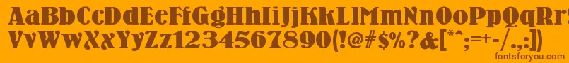 Woodennickelnf Font – Brown Fonts on Orange Background
