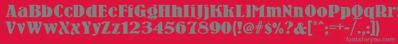 Woodennickelnf Font – Gray Fonts on Red Background